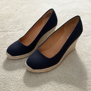 NWOT J.Crew Factory Espadrille Wedges - Navy